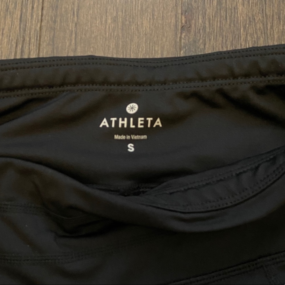 Athleta Black Cropped Leggings w/ Mesh Detail - Picture 3 of 3